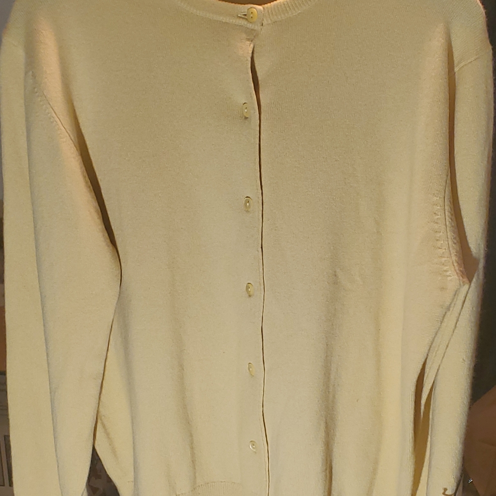 TSE Cream Women's 100% Cashmere Cardigan Sweater